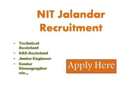 NIT Jalandhar Recruitment 2023 Online applications are invited on the prescribed format for the recruitment to the Nonfaculty posts