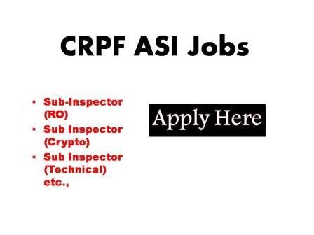 CRPF ASI Jobs 2023