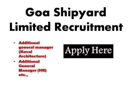 Goa Shipyard Limited Recruitment 2023