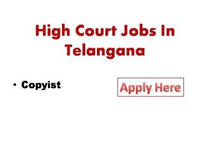 High Court Jobs In Telangana 2023 Applications are invited online for direct recruitment to the post of Copyist in the judicial districts