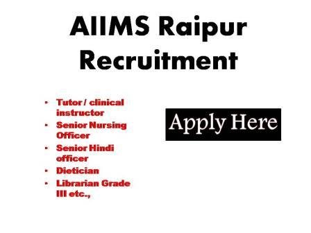 AIIMS Raipur Recruitment