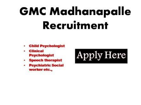 GMC Madhanapalle Recruitment 2024