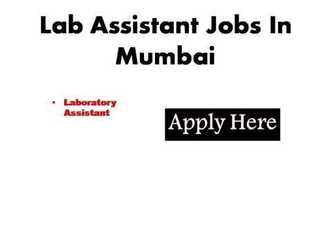 Lab Assistant Jobs In Mumbai 2024