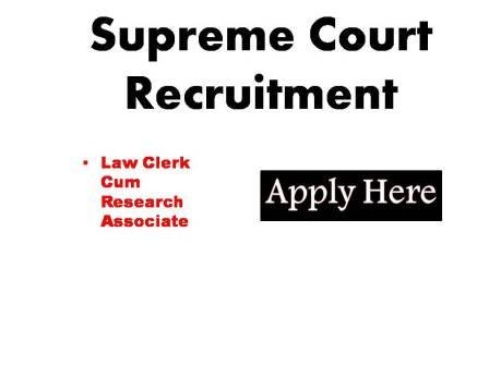 Supreme Court Recruitment 2024 Online applications are invited for "Scheme of Engineering Law Clerk cum Research Associates