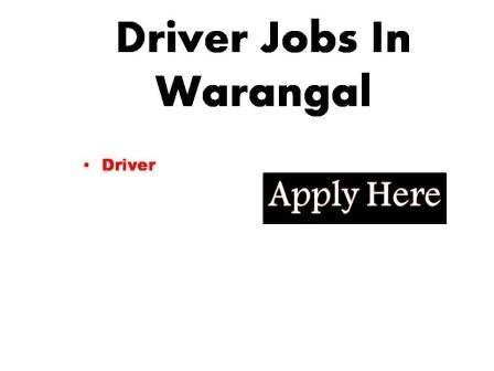 Driver Jobs In Warangal 2024