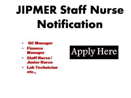JIPMER Staff Nurse Notification 2024