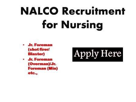 NALCO Recruitment for Nursing Jobs 2024